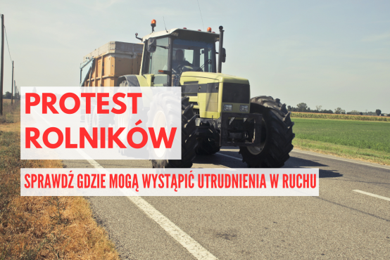 Grafika z napisem protest rolników.